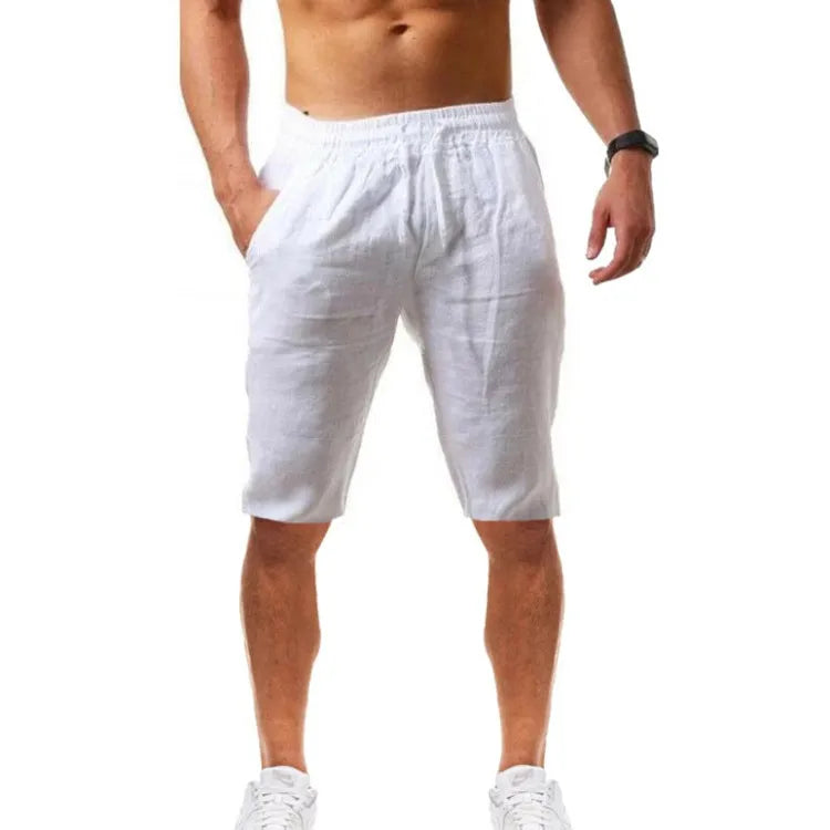 Gym Pants Solid Cotton Linen
