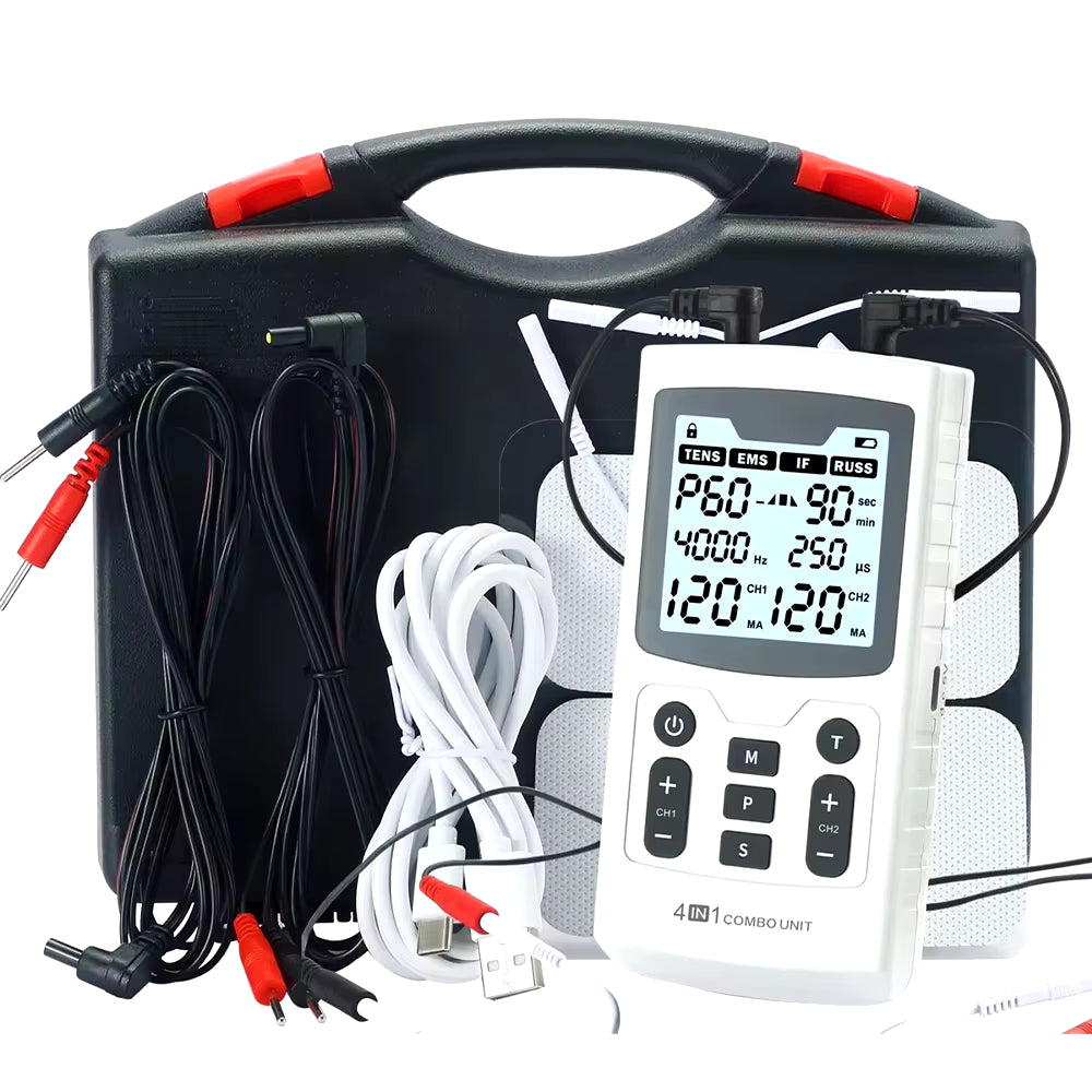 4 in 1 Electric Muscle Stimulator Interferential High-Frequency Physiotherapy Device IFT RUSS TENS Pulse Electrostimulator