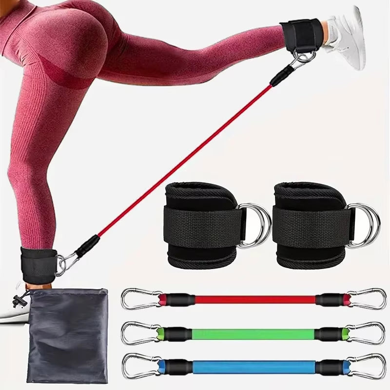 Ankle Straps Resistance Bands Set Fitness Workout Exercise Equipment Ankle Weight Yoga Elastic Fitness Band for Gym Man Woman