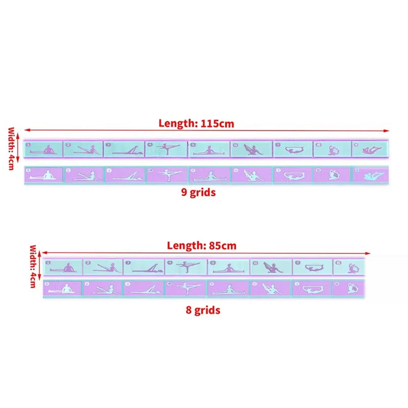 Elastic Yoga Resistance Band Pilates Dance Stretching Belt Fitness Sport Exercise Pull Strap Belt Beginner Multi-Functional Band