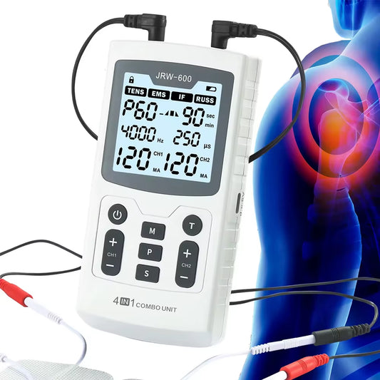 4 in 1 Electric Muscle Stimulator Interferential High-Frequency Physiotherapy Device IFT RUSS TENS Pulse Electrostimulator