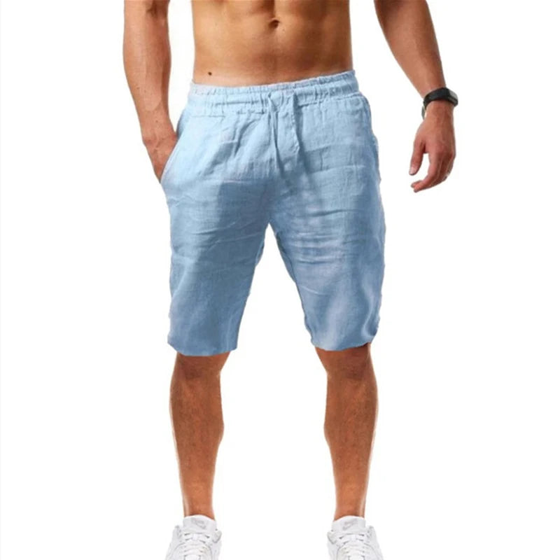 Gym Pants Solid Cotton Linen
