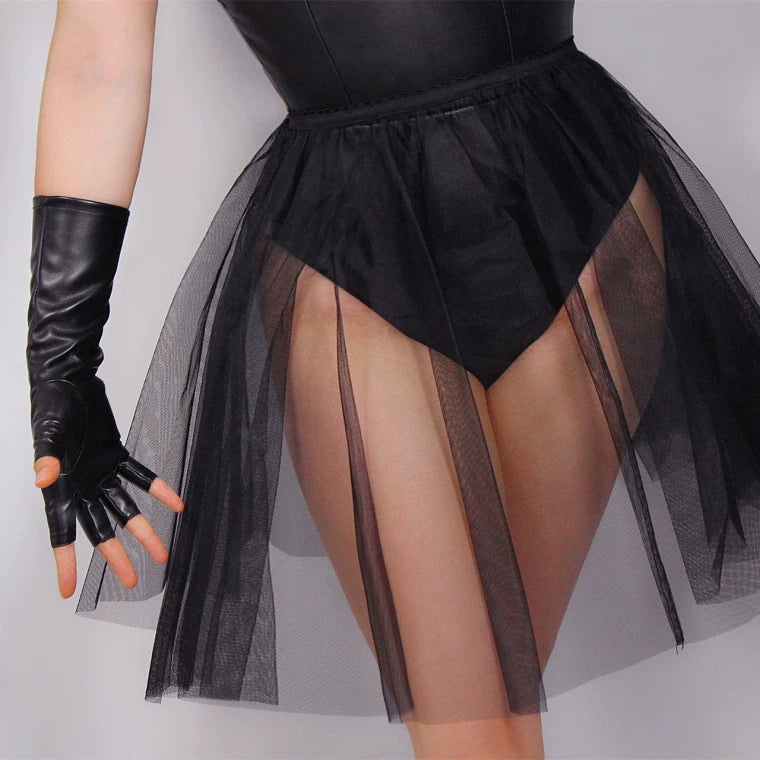 Latex Long Gloves Faux