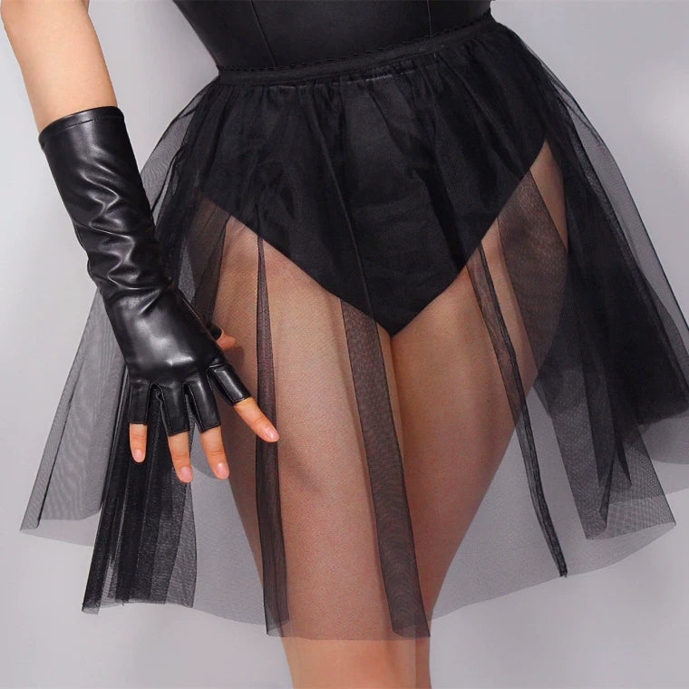 Latex Long Gloves Faux