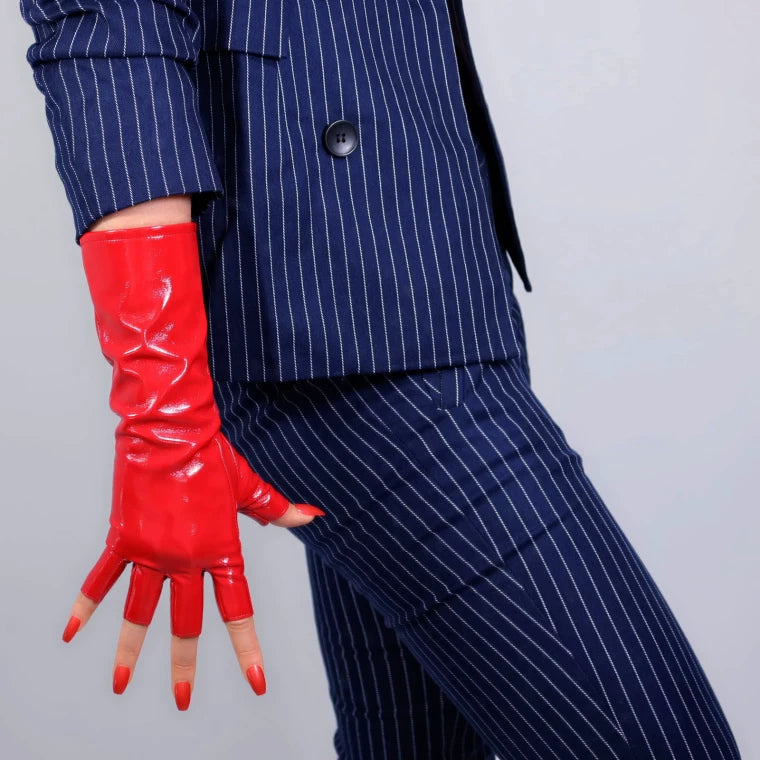 Latex Long Gloves Faux