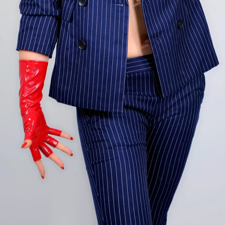 Latex Long Gloves Faux