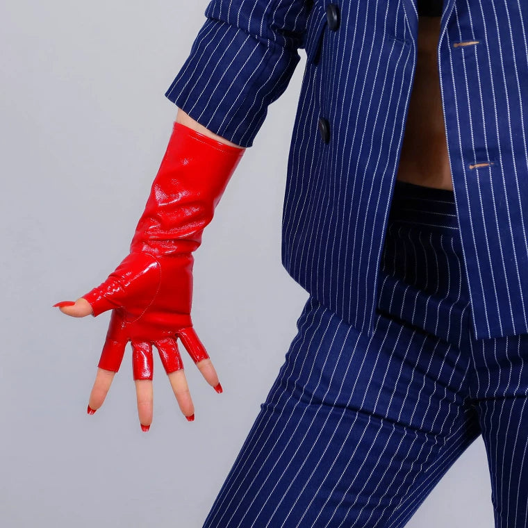 Latex Long Gloves Faux