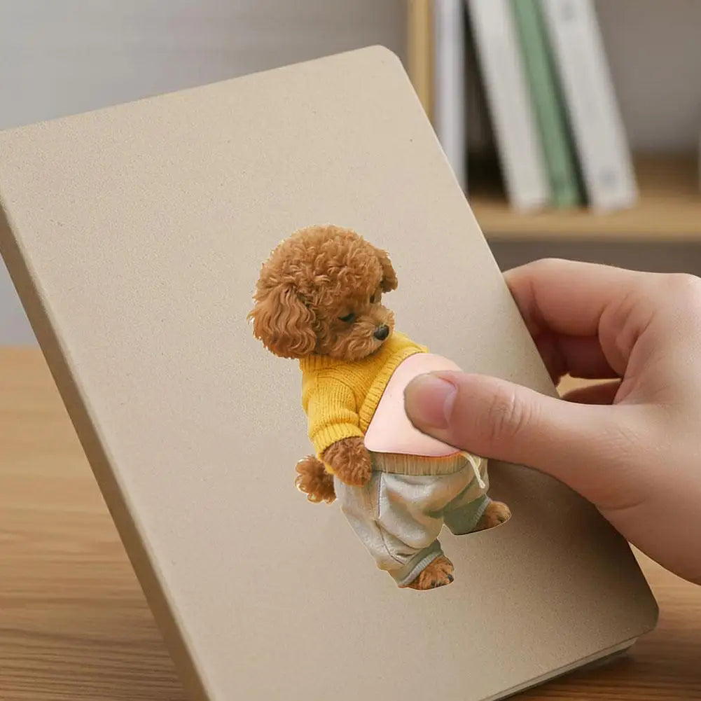 3PCS 3D Teddy Dog Belly Stickers