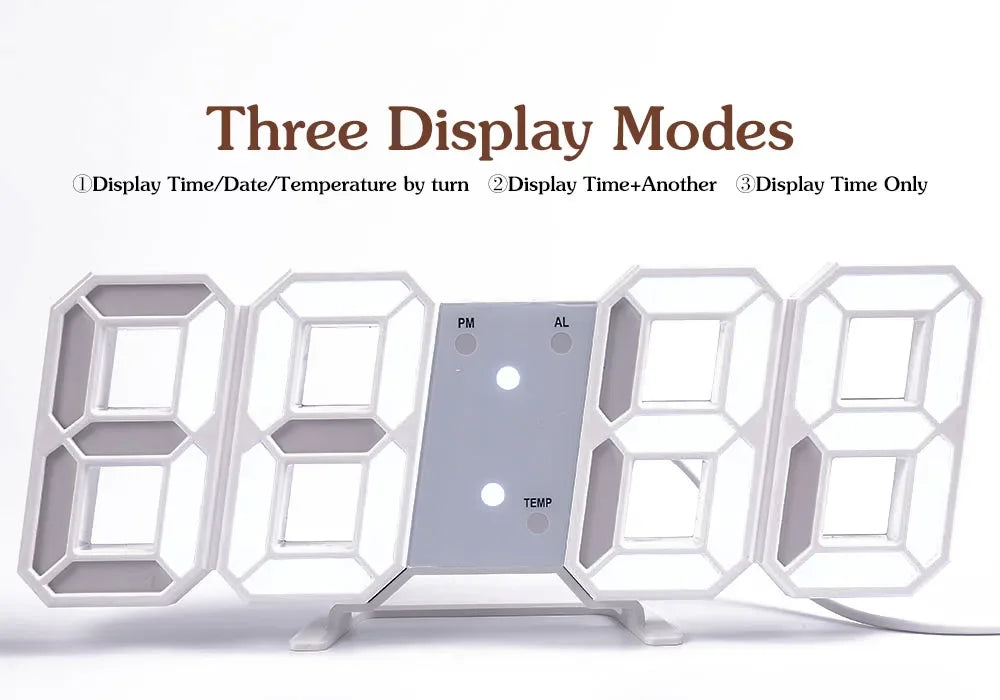 Table 3D LED Digital Alarm Clock