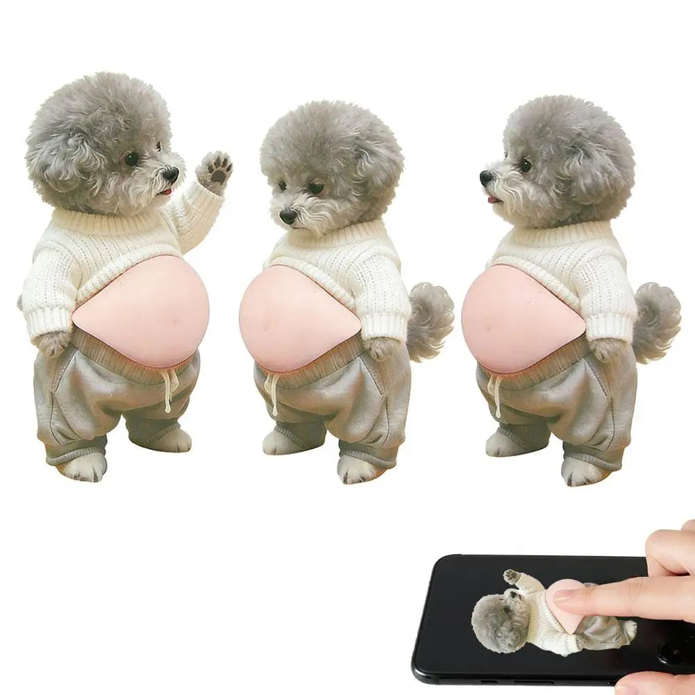 3PCS 3D Teddy Dog Belly Stickers