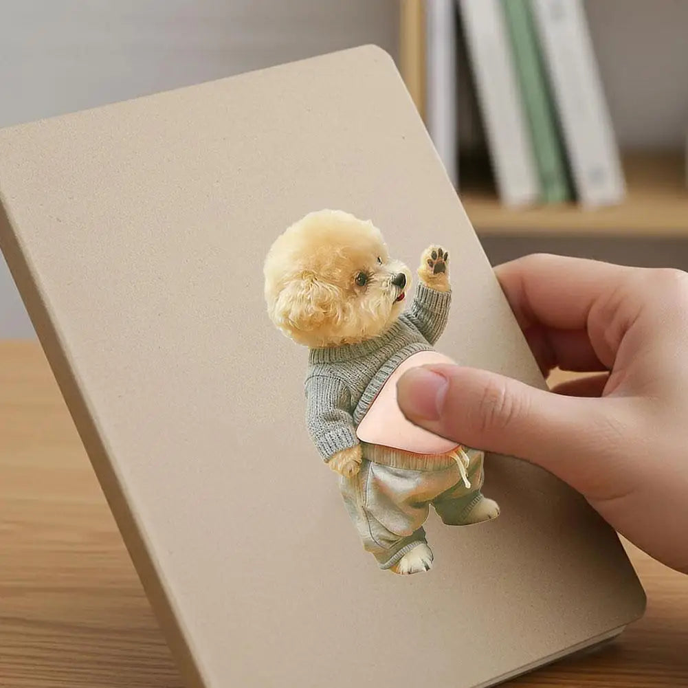 3PCS 3D Teddy Dog Belly Stickers