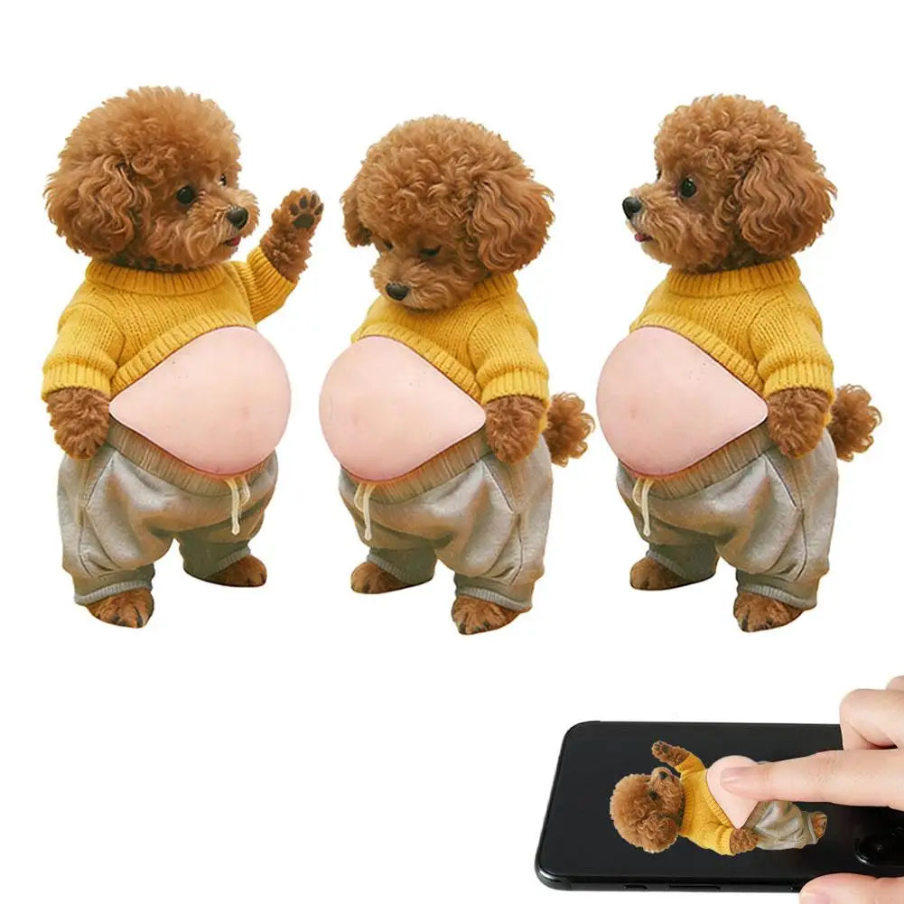3PCS 3D Teddy Dog Belly Stickers