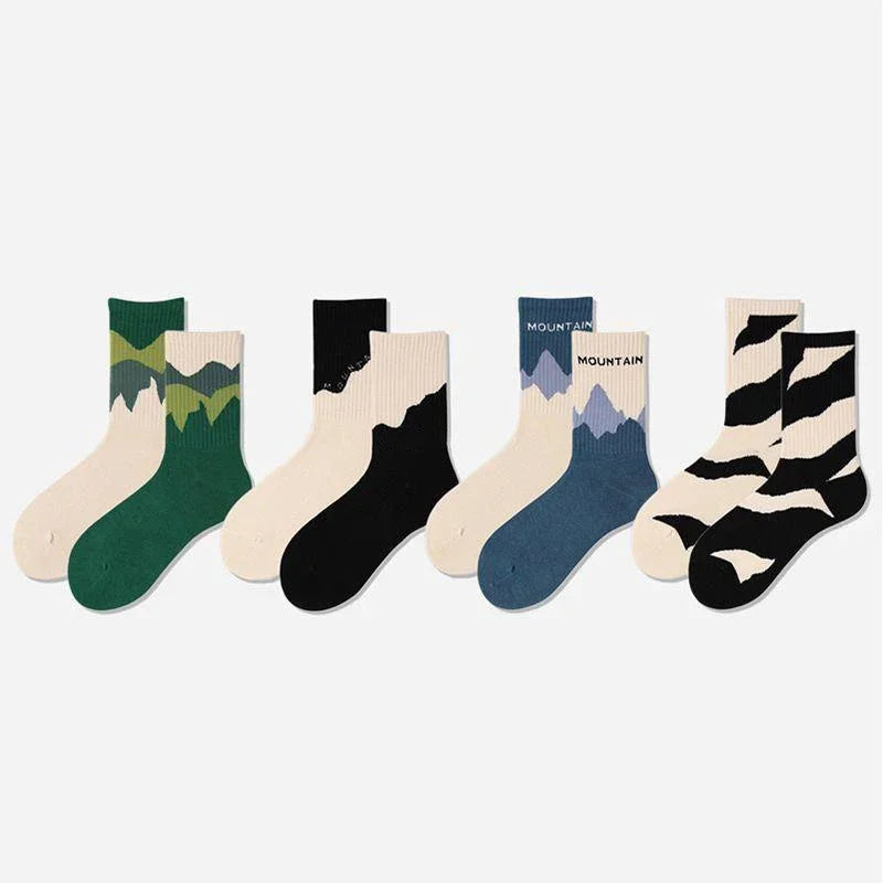 Asymmetrical A/B Style Couple Socks