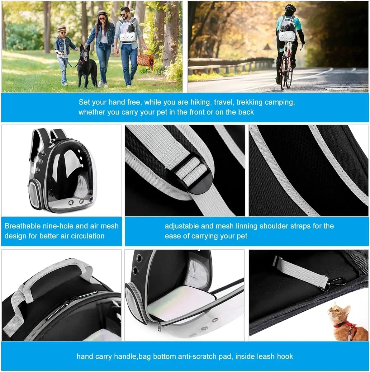 Pet Carrier Backpack Bubble Design