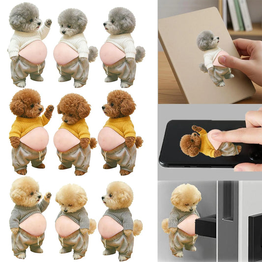 3PCS 3D Teddy Dog Belly Stickers
