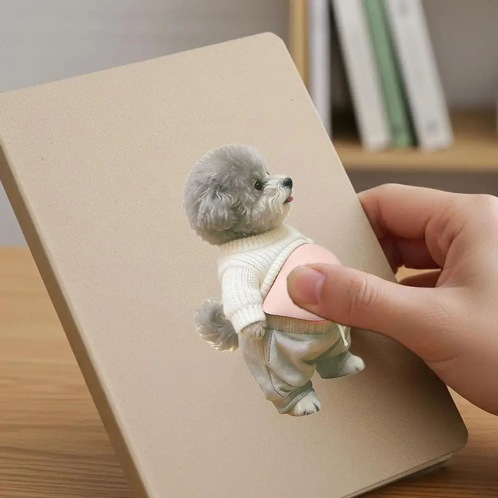 3PCS 3D Teddy Dog Belly Stickers