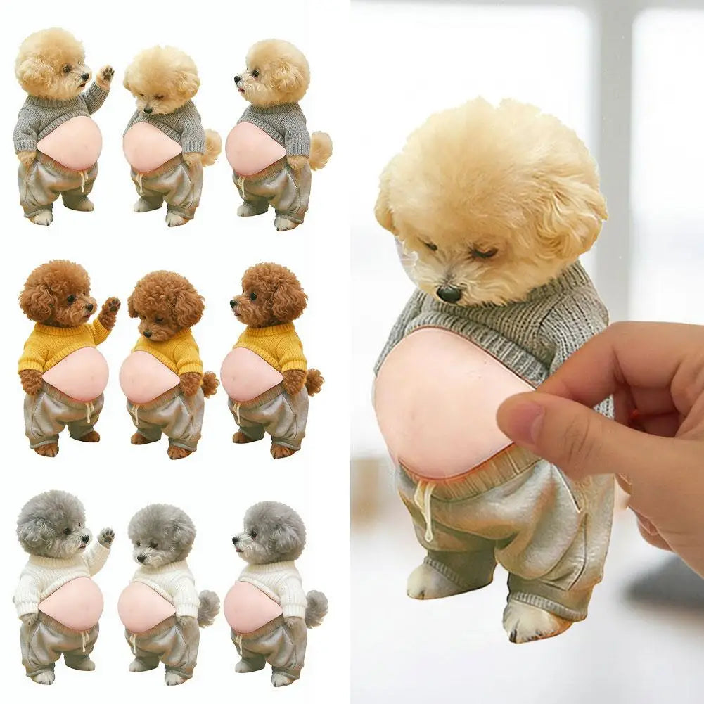 3PCS 3D Teddy Dog Belly Stickers