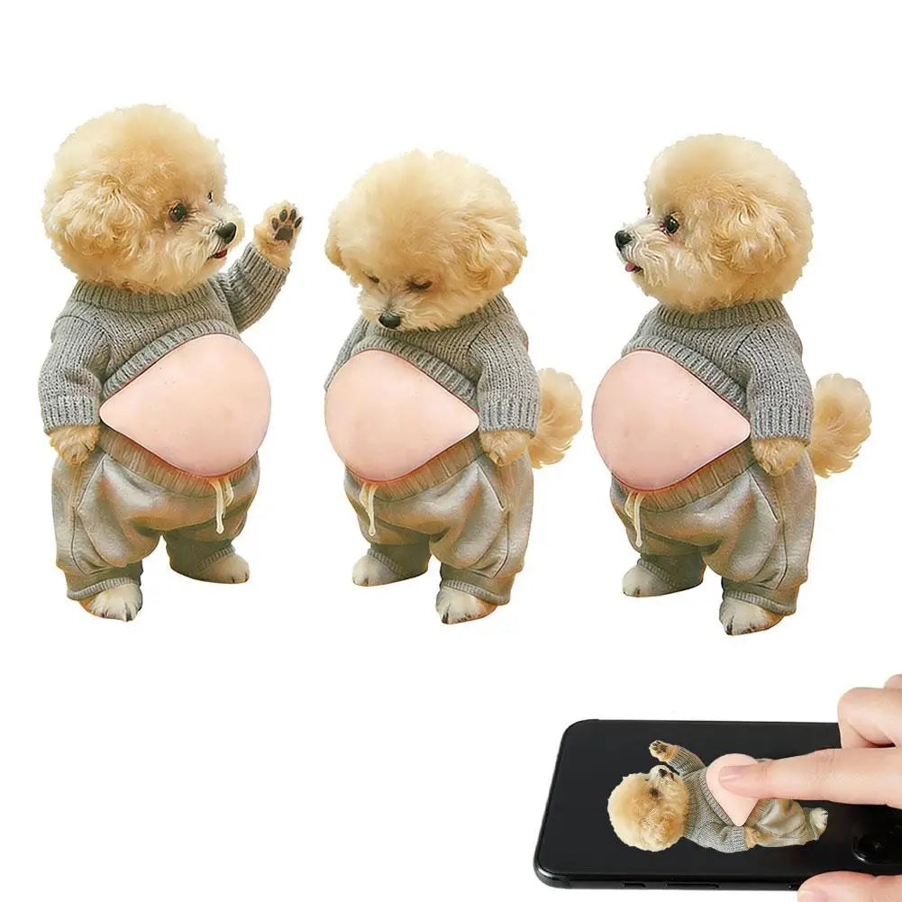 3PCS 3D Teddy Dog Belly Stickers