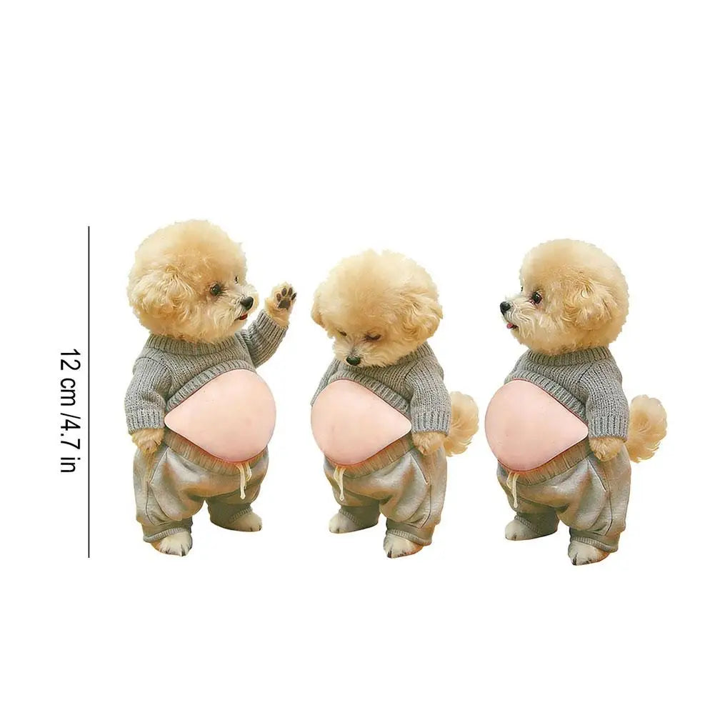 3PCS 3D Teddy Dog Belly Stickers