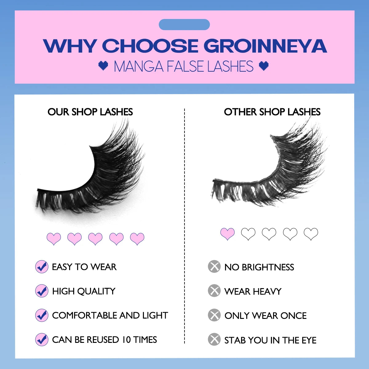 GROINNEYA Cat Eye Lashes