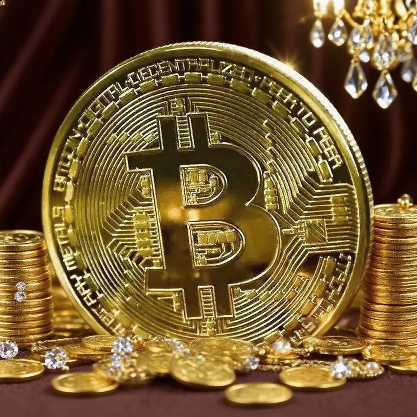 Gold Plated Bitcoin Collectible Coin