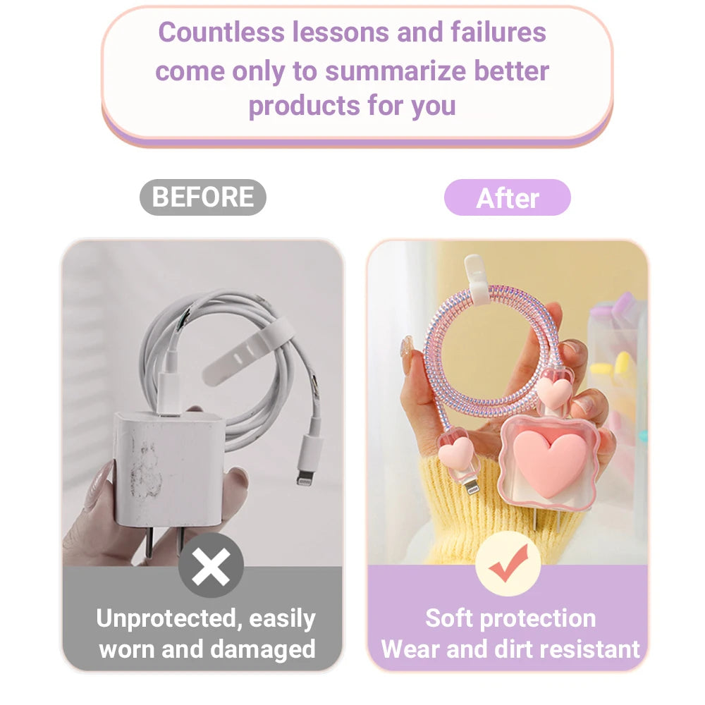 Love Heart Silicone Charger Cable