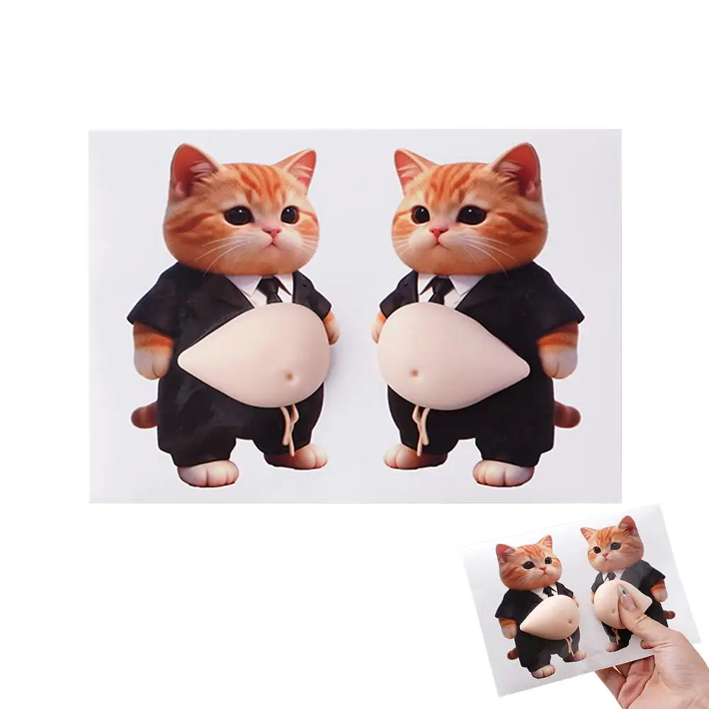 3PCS 3D Teddy Dog Belly Stickers