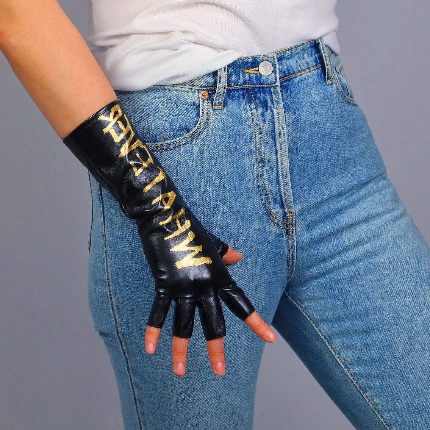 Latex Long Gloves Faux