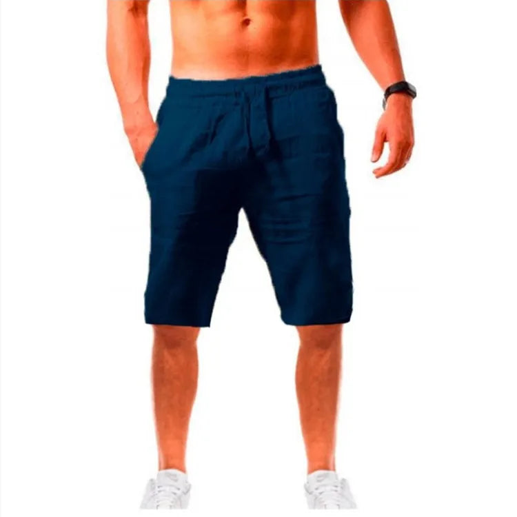 Gym Pants Solid Cotton Linen