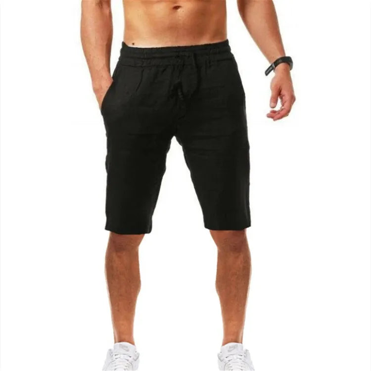 Gym Pants Solid Cotton Linen
