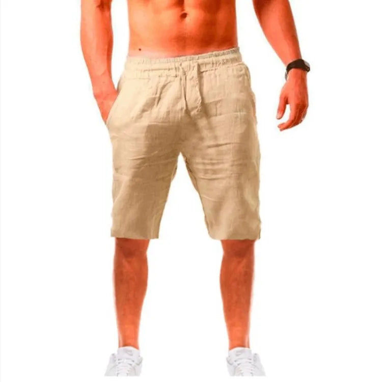 Gym Pants Solid Cotton Linen