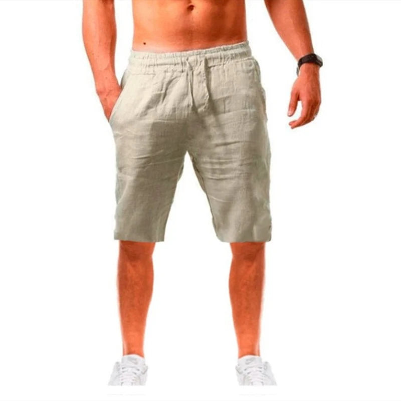 Gym Pants Solid Cotton Linen